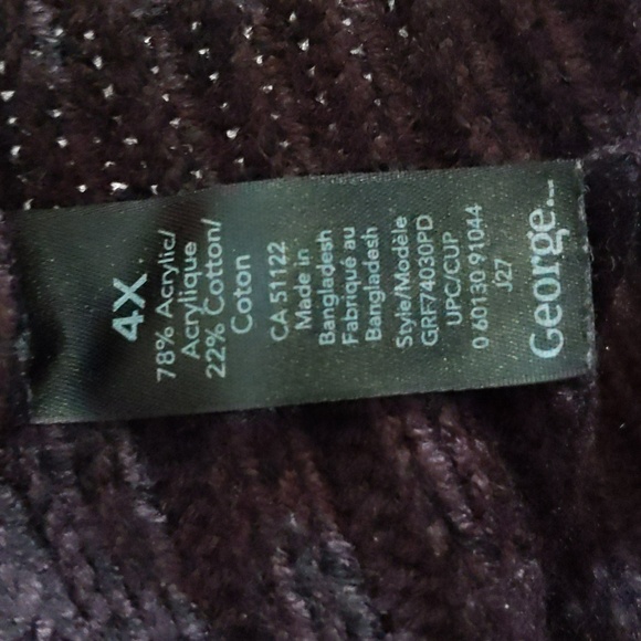 GeorgelPurple Turtleneck Sweater Dress With Cold Shouldered Sleeve Acrylic Blend - Picture 13 of 14